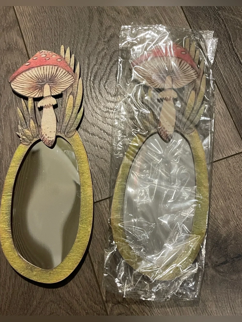 Mushroom Design Mirror - Green and Red 🍄